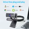TISHRIC T200 Autofokus mit Mikrofon PC/Computer USB-Kamera Cam Webcam Full HD 1080P