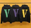 トレンディな友達の手紙のバージョンの正しいvプリントメンズと女性のフード付きテリーセーターパーカー