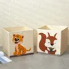 Cube Cartoon Animal Toy Storage Box Folding Storage Bins Wardrobe Drawer Organizer Clothes Storage Basket Kids Toys Organizer 210626