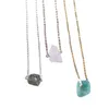 Irregular Natural Stone Crystal Quartz Pendant Necklaces Chain Choker For Women Girl Handmade Simple Party Jewelry