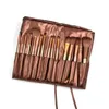 24Pcs Pro Makeup Brush Roll Set Professional Brown Case High Quality Coloris Cosmetics Make Up Brushes