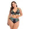 Plus Size Bikini Donna Costume da bagno sexy Push Up Costumi da bagno Vita alta Set Costumi da bagno grandi Costumi da bagno Costume da bagno 3XL 210520