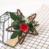 Decorative Flowers & Wreaths Artificial Plant Rattan Rose Wreath Wooden Five-Pointed Star Pendant Garlands Home Decor