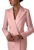 Été blanc Double boutonnage femmes longue Blazer robe dames bal soirée invité tenue de soirée sur mesure