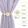 Curtain & Drapes Metal Buckles Tie Rope Tieback Clips Curtains Holders Accessories Home Decorations Golden Silver Leaves Elegant