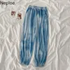 Nepoel vrouwen joggingbroek vintage losse tie dye schilderij jogging broek harajuku chic broek elastische taille casual pantalones 210422