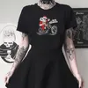 Noel Motosiklet Grafik Tee Punk Stil Serin Grunge Unisex Tee Gotik Tarzı Tumblr Noel Hediyesi T-Shirt Kısa Kollu 210518