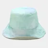 Summer Bucket Hats Personality Adult Tie-dye Print Two-sided Foldable Sun Hat Trend Comfortable Fisherman Cap Wide Brim