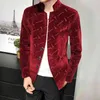 Luxury Velvet Men Blazers Spring Stand-up Collar Wedding Business Suit Jackets Casual Dress Coat Streetwear Social Jacket 210527