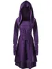 Casual Kleider Vintage Renaissance Kleid Mittelalterliche Cosplay Kostüme für Frauen Halloween Mit Kapuze Festival Party Kleidung Plus Größe Ve245Y