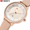 Vente chaude Date Quartz Montre Femme Ultra Mince En Cuir Dames Robe Montre-Bracelet Curren Simple Numérique Femme Horloge Reloj Mujer Q0524