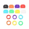 24 32pcs Round Soft Silicone Hollow Multi Color Rubber Keys Locks Cap Key Covers Keyring Elastic Case Keychains267A