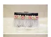 2022 cuir PU noir nouvelle plume fleur petit sac carré chaîne épaule sac de messager style créatif sac pour femmes 05