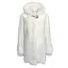 Kvinnors Fur Faux Plus Storlek Mink Velvet Jacka Högkvalitativ kappa Kvinna Midlängd Hooded Tjock Varm Vinter 2021 Mode Kvinnor Cothes