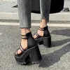 La piattaforma del partito di estate della ragazza calza la moda delle donne dei sandali dei tacchi alti della donna