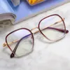 Sunglasses Oversized Gradient Metal Big Frame Square Antiblue Light Finished Reading Glasses Women Prescription Eyewear Optical E6258902