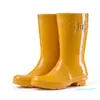 블랙 노란색 파란색 보라색 온화한 송아지 여성 고무 Rainboots 장화 여성 방수 Botas de Lluvia Mujer Agua Mujer