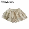 Summer children's cutout girls' multi-layer lace skirt pants kids shorts for girls summer 210702