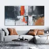 Abstrakt Orange Kanfastryck Väggkonst Bilder för vardagsrum Modernt heminredning Svartvitt väggmålning Färgblock