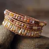 Странды из бисера Bling 3 Strand Athestone Bracelet Bracelet Bohemian Teengirls Дизайнерские ювелирные изделия Bijoux Fawn22