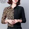 Print Office Ladies Chiffon Blouse Sexy Leopard Long Sleeve Blusas Mujer De Moda Autumn Winter Tops Women 5971 50 210506