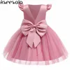 21Elegant Party Princess Dress Wedding Gown Kids Dresses For Girls Costume Bridesmaid Christmas Dress Clothing vestido 1-5 Year Q0716