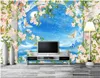 Benutzerdefinierte Foto Hintergrundbilder für Wände 3D Wandbilder Schöner Himmel Blume Ländliche Art TV Hintergrund Wandpapiere Wohnzimmer Dekoration
