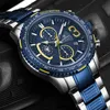 NAVIFORCE Men Watches Top Brand Luxury Luminous Quartz Mens Watch Stainless Steel Sport Chronograph Clock Relogio Masculino 210517