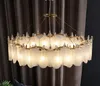 Living Room Glass Led G9 Pendant Lights Lustre Round Gold Metal Hanging Lamp Modern Luxury Art Deco Indoor Lighting Fixture