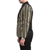 Herenjurk Gouden Pailletten Bruiloft Heup-Hop Pak Mode Zanger Kostuum Blazer Jas X0909