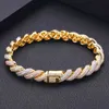 Jankelly Rope Bracelet Gold Silverthick Mens Twisted Braided Chain Hip Hop 211124