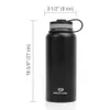 MOSSY OAK Bouteille d'eau de sport isolée sous vide en acier inoxydable de 900 ml - Double paroi étanche à large ouverture avec 3 couvercles 210615