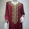 Abbigliamento etnico Eid Abito lungo in raso Donna Moda musulmana Abaya Elegante ricamo Islamico Dubai Arabo Marocchino Caftano Abito verde