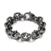 Link Chain Retro Men 316L Stainless Steel Bracelets Hip Hop Mens Jewelry Carving Clap Box Knit Fashion Punk Brace Lace Inte22