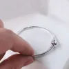 Kadın 925 Ayar Gümüş Charm Bilezikler DIY FIT Orijinal Pandora Charms Boncuk Kalpler Yılan Zincir Bilezik Bayanlar Doğum Günü Nişan Hediye Kutusu Ile