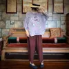 Johnature Vrouwen Blouses Vintage Herfst Tops Drie Kwart Cleeve Print Bloem Paars O-hals Losse Shirts Retro Top 210521