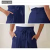 Femmes Shorts D'été Élégant Taille Haute À Lacets Bas Noir / Orange / Bleu Marine Lâche Style Décontracté Doux Confortable Dropshipping Y220311