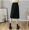 Spring High Waist Corduroy Skirt Women A-Line Streetwear Female Pockets Single-Breasted Mujer Faldas 210520