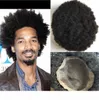 Afro Wave Hair Unit Mono Lace Toupee 4mm 6mm 8mm 10mm Indian Virgin Human Hair Replacement Afro Kinky Curl Men Wig Shippinng6425436