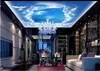 Custom photo wallpaper 3D zenith mural Fashion Modern Dream only beautiful blue sky white clouds moon bar KTV murals wall papers home decoration