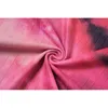 Isarose Tie-Dye High Slit Robe Spring Turtleneck Ultra Long Flare Manches Stretch Sexy Slim Mini Robes Party Club Outfit 210422