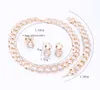 African Beads Jewelry Sets Rhinestone Pendant Necklace Earrings Bracelet Rings Set Fine For Women Wedding Party Accessories Sets H1022