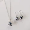 DMSFP001 Set di gioielli con perle Argento 925 Gioielli 89 mm Stile boemo NeroBiancoRosaViola Set di perle per le donne3445025