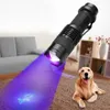 Latarka LED UV Latarka Ultra fioletowa Mini Torch Scorpion Pet Morza Plamerki Zoomable AA AACHARGEable 14500 Latarki baterii