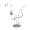 Nuovo design Recycler Glass Bong Double Barrel Percolator Olio in vetro con tubo per bruciatore a olio in vetro maschio da 14 mm grande in stock più economico