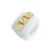 Trendy Golden Golden Bank Color Color Ring Resin Acrilico Geometric Square Anelli per le donne Girls Jewelry Party