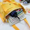 Aftonväskor Casual Canvas Shoulder Bag Women Vintage Shopping Zipper Girls Student Bookbag Handväskor Tote med ytterficka