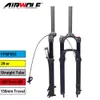 Airwolf 29erマウンテンバイクエアサスペンションフォークMTB自転車ショックアブソーバーフォークXC AM 1-1 / 8 "100 * 9mmワイヤーコントローラ130mm旅行バイク部品