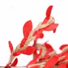 Декоративные цветы венки 2pcs натуральный джут -шпагат мешковина лента лента лента лента с искусственными листьями льняная струна веревка домашняя вечеринка