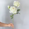 3 têtes pivoines artificielles soie fausse fleur pour mariage maison bureau fête hôtel fenêtre seuil décoration